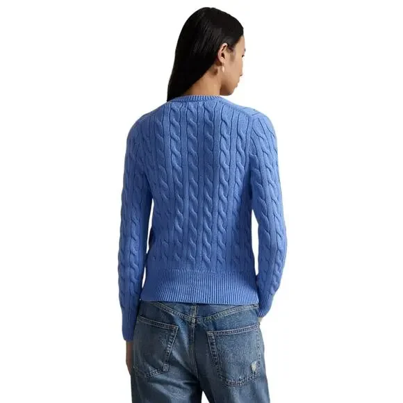 Polo Ralph Lauren Women Cable-Knit Cotton Crewneck Classic Cardigan Size XS - Picture 3 of 7